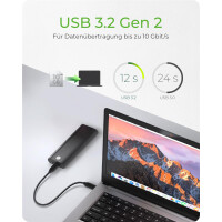 ICY BOX IB-1807MT-C31 - SSD-Gehäuse - M.2 - PCI Express - 10 Gbit/s - USB Anschluss - Schwarz