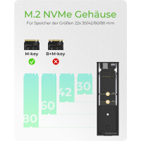 ICY BOX IB-1807MT-C31 - SSD-Gehäuse - M.2 - PCI Express - 10 Gbit/s - USB Anschluss - Schwarz