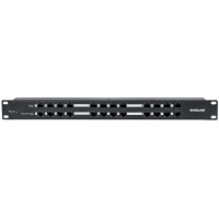Intellinet 12-Port Passives PoE-Patchpanel / Midspanlösung - Patchpanel mit 12 RJ45-Ports für Dateneingang und 12 RJ45-Ports für Datenausgang und Stromausgang - RJ-45 - Cat5e - Schwarz - Metall - Rackeinbau - 1U