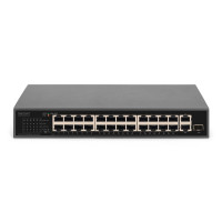 DIGITUS Switch 24-Port FE PoE 2 Uplink Ports SFP/RJ45 - Switch - 24-Port
