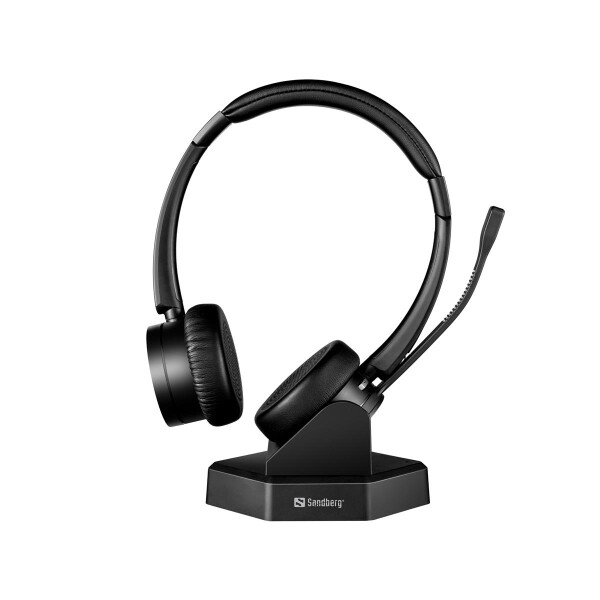 SANDBERG Bluetooth Office Headset Pro+ - Kopfhörer - Kopfband - Büro/Callcenter - Schwarz - Binaural - Lautstärke + - Lautsärke -