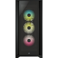Corsair iCUE 5000X RGB - Midi Tower - PC - Kunststoff - Stahl - Geh&auml;rtetes Glas - Schwarz - ATX,EATX,ITX - Gaming