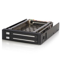 StarTech.com SATA Hot Swap Wechselrahmen trägerlos - Mobiles Festplatten Speicher Rack 2x 6,4cm (2,5") - 8,89 cm (3.5 Zoll) - Frontblende - 2.5 Zoll - SATA - Serial ATA II - Serial ATA III - Schwarz - Aluminium