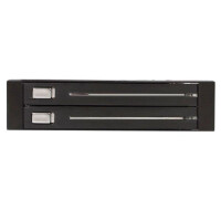 StarTech.com SATA Hot Swap Wechselrahmen trägerlos - Mobiles Festplatten Speicher Rack 2x 6,4cm (2,5") - 8,89 cm (3.5 Zoll) - Frontblende - 2.5 Zoll - SATA - Serial ATA II - Serial ATA III - Schwarz - Aluminium
