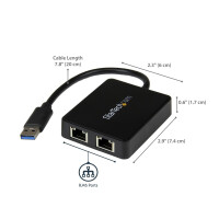 StarTech.com USB 3.0 auf Dual Port Gigabit Ethernet LAN...