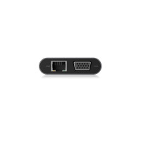 ICY BOX IB-DK4040-CPD - Kabelgebunden - USB 3.2 Gen 1 (3.1 Gen 1) Type-C - 100 W - 3,5 mm - 10,100,1000 Mbit/s - Anthrazit - Schwarz
