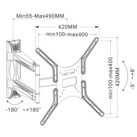 Techly Wandhalterung für LCD TV LED 25-52" slim FullMotion schwarz
