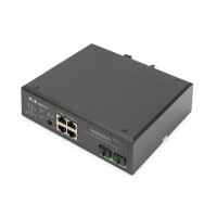 DIGITUS Industrial 4-Port Gigabit PoE Switch, Unmanaged,...