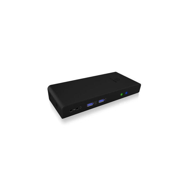 ICY BOX IB-DK2251AC - Kabelgebunden - USB 3.2 Gen 2 (3.1 Gen 2) Type-A - 3,5 mm - 10,100,1000 Mbit/s - Schwarz - 5 Gbit/s