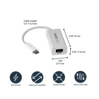 StarTech.com USB-C to Gigabit Network Adapter - USB 3.1 Gen 1 - White