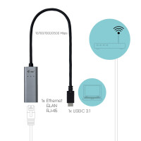 i-tec Metal USB-C 2.5Gbps Ethernet Adapter - Verkabelt - USB Typ-C - Ethernet - 2500 Mbit/s - Grau