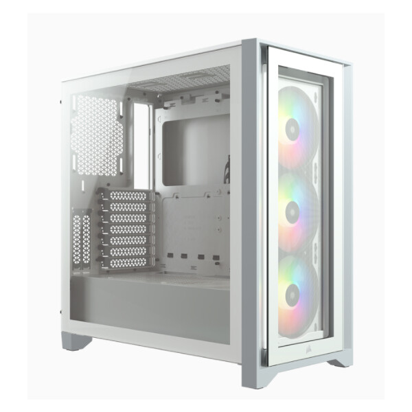 Corsair iCUE 4000X RGB - Midi Tower - PC - Weiß - ATX - Kunststoff - Stahl - Gehärtetes Glas - Gaming
