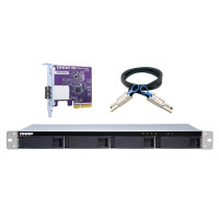 QNAP TL-R400S - HDD / SSD-Gehäuse - 2.5/3.5 Zoll - Serial ATA III - 6 Gbit/s - Hot-Swap - Schwarz - Grau