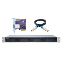 QNAP TL-R400S - HDD / SSD-Geh&auml;use - 2.5/3.5 Zoll - Serial ATA III - 6 Gbit/s - Hot-Swap - Schwarz - Grau