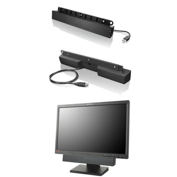 Lenovo USB Soundbar - 2.0 Kanäle - 2,5 W - 70 dB - Schwarz - PC - Verkabelt