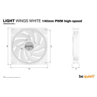 Be Quiet! Lüfter 140*140*25 Light Wings White PWM speed 3x