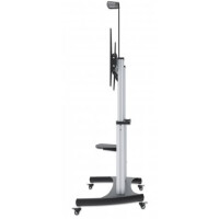 Manhattan Premium Multimedia TV-Ständer auf Rollen mit besonders hoher Traglast , Aluminiu