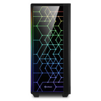 Sharkoon RGB LIT 100 - Midi Tower - PC - Schwarz - ATX - micro ATX - Mini-ITX - Blau - Grün - Rot - Taschenlüfter - Vorderseite