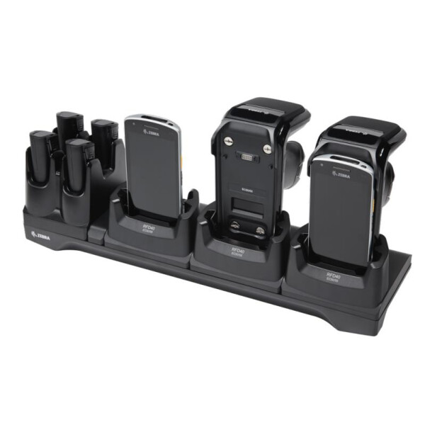 Zebra RFD40 3 DEVICE SLOTS/4 TOASTER SLOTS COMMUNICATION CRADLE WITH SUPPORT FOR EC50/55.