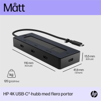 HP 4K USB-C Multiport Hub EMEA-INTL English Loc-Euro plug