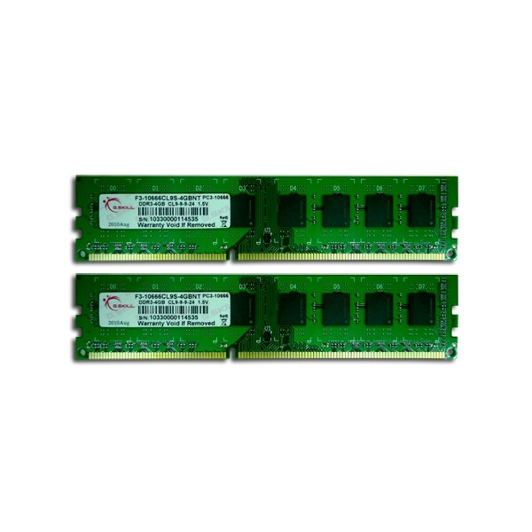 G.Skill 8GB DDR3 DIMM - 8 GB - 2 x 4 GB - DDR3 - 1333 MHz - 240-pin DIMM