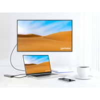 Manhattan USB-C 7-in-1-Dockingstation mit Power Delivery USB 3.2 Gen 1 Typ C-Stecker auf