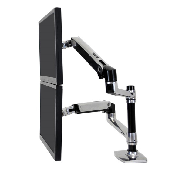 Ergotron LX Series Dual Stacking Arm - 18,1 kg - 61 cm (24 Zoll) - 75 x 75 mm - 100 x 100 mm - Höhenverstellung - Silber