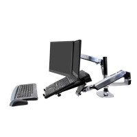 Ergotron LX Series Dual Stacking Arm - 18,1 kg - 61 cm (24 Zoll) - 75 x 75 mm - 100 x 100 mm - H&ouml;henverstellung - Silber