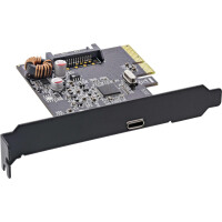 InLine Schnittstellenkarte - PCIe x4 - USB 3.2 Gen.2x2 - 1x USB Typ-C - inkl. Low-Profile Slotblech