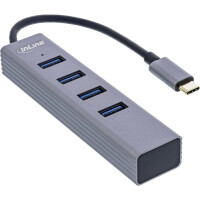 InLine USB 3.2 USB-Typ C Multi Hub 4x USB-A 5Gb/s OTG Metallgeh&auml;use