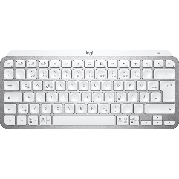 Logitech MX Keys Mini Minimalist Wireless Illuminated Keyboard - Mini - RF Wireless + Bluetooth - QWERTZ - LED - Grau