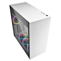 Sharkoon Pure Steel RGB - Midi Tower - PC - Weiß - ATX - CEB - EATX - EEB - micro ATX - Mini-ITX - Stahl - Gehärtetes Glas - Multi