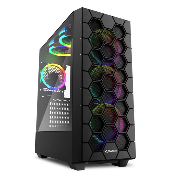 Sharkoon Gehäuse RGB Hex ATX 1xGlas schwarz - Gehäuse - ATX