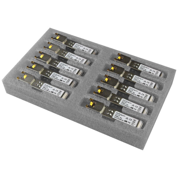 StarTech.com Cisco GLC-T kompatibel SFP Transceiver Modul - 1000BASE-T - 10er Pack - Kupfer - 1000 Mbit/s - SFP - 100 m - Gigabit Ethernet - IEEE 802.3ab