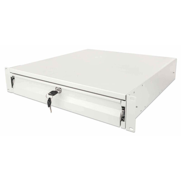 Intellinet 19" Schublade - 2 HE - abschließbar - 466 mm Tiefe - für Schränke ab 600 mm Tiefe - grau - Schubladeneinheit - Grau - Stahl - 35 kg - 2U - 48,3 cm (19 Zoll)