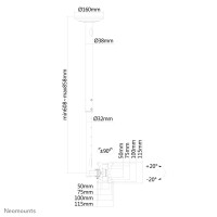 Neomounts by Newstar Monitor-Deckenhalterung - 20 kg - 25,4 cm (10 Zoll) - 76,2 cm (30 Zoll) - 50 x 50 mm - 100 x 100 mm - 500 - 850 mm