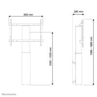 Neomounts by Newstar motorisierte Wandhalterung - 106,7 cm (42 Zoll) - 2,54 m (100 Zoll) - 130 kg - 200 x 200 mm - 800 x 600 mm - Schwarz