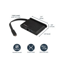 StarTech.com USB C Multiport Adapter - Tragbares USB-C...