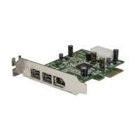 StarTech.com 3 Port 800+400 FireWire PCI Express Schnittstellen Combo Karte - Low Profile - PCIe - IEEE 1394/Firewire - Gr&uuml;n - CE - FCC - LSI/Agere - FW643 - 0,8 Gbit/s