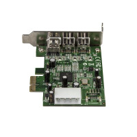 StarTech.com 3 Port 800+400 FireWire PCI Express Schnittstellen Combo Karte - Low Profile - PCIe - IEEE 1394/Firewire - Grün - CE - FCC - LSI/Agere - FW643 - 0,8 Gbit/s