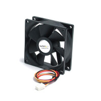 StarTech.com 80mm Gehäuselüfter - Lüfter für PC Gehäuse mit 3-pin Molex Stecker - Ventilator - 8 cm - 2000 RPM - 27 dB - 26,6 cfm - Schwarz