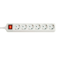 Lindy 73103 Innenraum 6AC outlet(s) Weiß Verlängerungskabel
