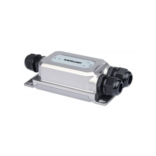 Intellinet 2-Port Outdoor Gigabit Ultra PoE Extender mit Vandalismusschutz, Zwei 30 W-Port
