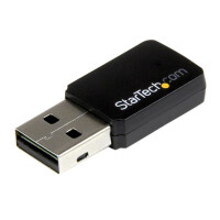 StarTech.com USB 2.0 AC600 Mini Dual Band Wireless-AC Wlan Adapter - 1T1R 802.11ac WiFi Netzwerkadapter - Kabellos - USB - WLAN - Wi-Fi 5 (802.11ac) - 433 Mbit/s - Schwarz