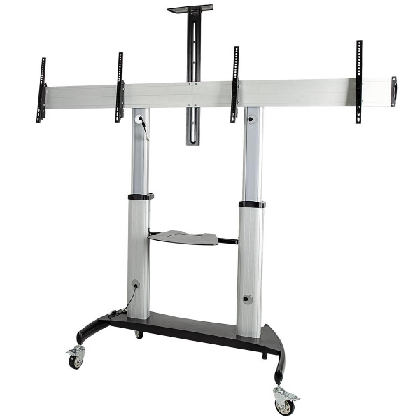 StarTech.com Doppel TV Ständer mit rollen für 37-60 Zoll VESA Bildschirme jeweils bis 50kg