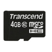 Transcend TS4GUSDC10 - 4 GB - MicroSDHC - Klasse 10 - NAND - 90 MB/s - Schwarz