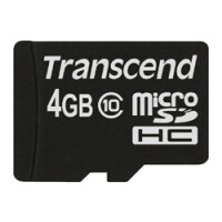 Transcend TS4GUSDC10 - 4 GB - MicroSDHC - Klasse 10 - NAND - 90 MB/s - Schwarz