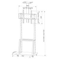 Techly Boden-TV-Halter für 32-70 TV mit Ablage