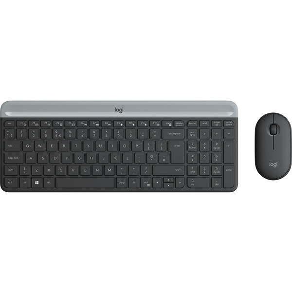 Logitech MK470 Slim Wireless Combo - Standard - RF Wireless - QWERTY - Graphit - Grau - Maus enthalten