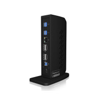 ICY BOX IB-DK2252AC - Kabelgebunden - USB 3.2 Gen 1 (3.1 Gen 1) Type-C - 10,100,1000 Mbit/s - Schwarz - 5 Gbit/s - 4K Ultra HD